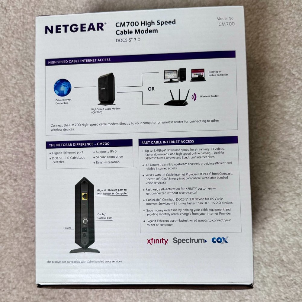 Netgear CM700 high speed cable modem - Picture 9 of 9